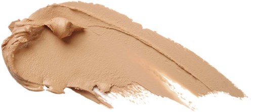 A smear of beige makeup or foundation with creamy texture and a slight shine.