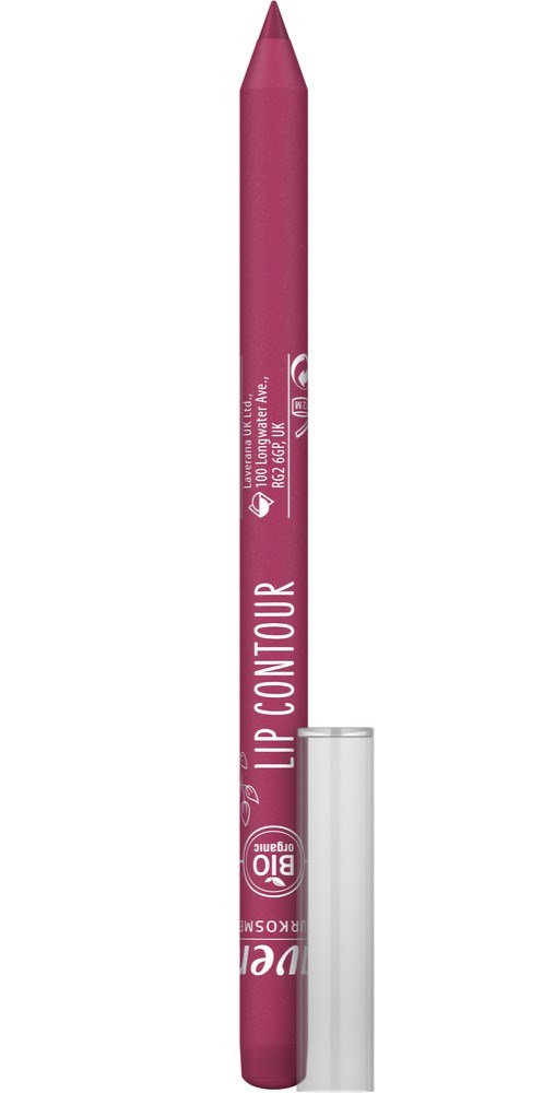 A pink lip contouring pencil with a cap, used for shaping and defining lips.