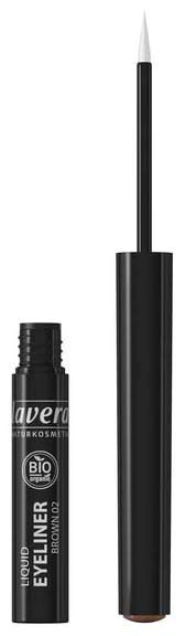 A black liquid eyeliner tube with a long, slim brush applicator.