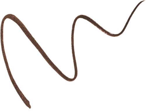 A curved brown line with a wavy shape on a white background.