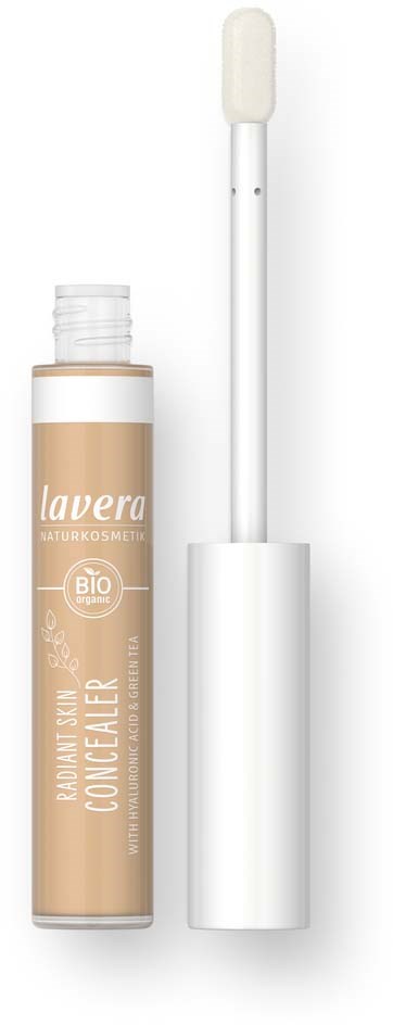 Lavera luonnollinen meikkikohonneputki korkilla ja aplikaattoriharjalla. Beigestä väri, merkinnällä 'Bio'.