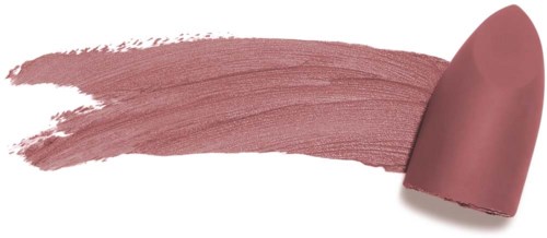 Lipgloss i myk rosa farge med leppestift nær.