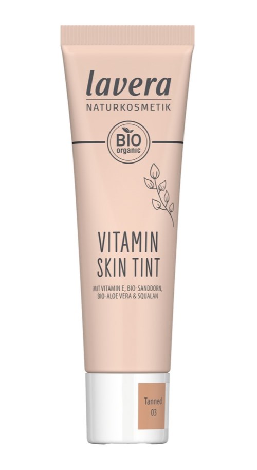 Lavera Vitamin Skin Tint for tanning, with organic ingredients like aloe vera and squalane.
