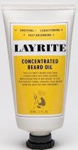 A yellow tube labeled 'Lyrite', mentioning beard oil, with a small black lion logo at the bottom.
