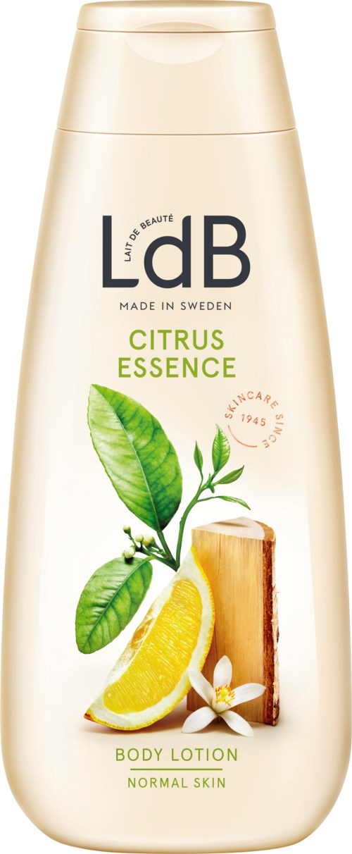 LDb Citrus Essence Körperspüleflasche mit Zitrone, Blättern und Holz, für normale Haut.