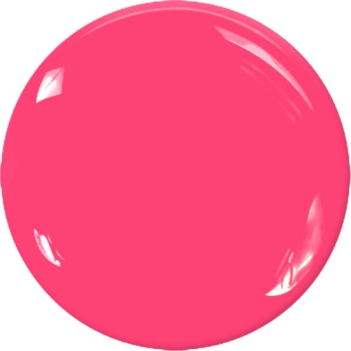 A shiny, pink, round object that looks like a ball or a large bubble.