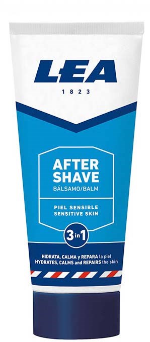 Eine Tube LEA After Shave Balsam für empfindliche Haut mit 3-in-1 feuchtigkeitsspendend und reparierend.