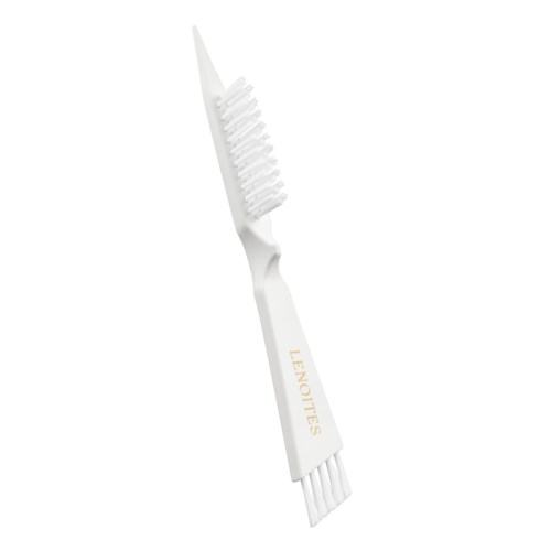 A white toothbrush with multiple bristles and the brand name "LENTION" written on the handle.