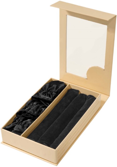 Lenoites Heatless Curling Rods with Caps 3-Pack Set Black