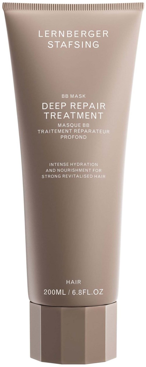 Beige Tube mit Haarmaske 'Deep Repair Treatment' von Lernberger Stafsing, für Pflege und Belebung der Haare.