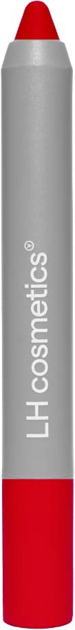 Ein grauer und roter Marker mit dem Text 'LH cosmetics' darauf, steht aufrecht.