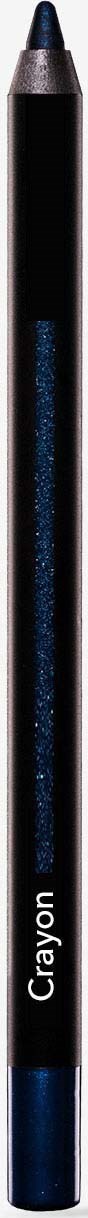 A black pencil with a sharpened tip and the word 'Crayon' on its side.