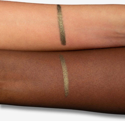 Two arms with metallic lines drawn on the inner side, one darker and one lighter, on skin of different tones.