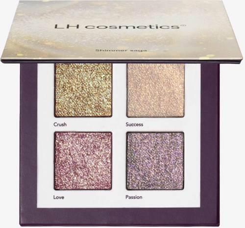 Ein Make-up-Palette mit vier schimmernden Tönen namens Crush, Success, Love und Passion.
