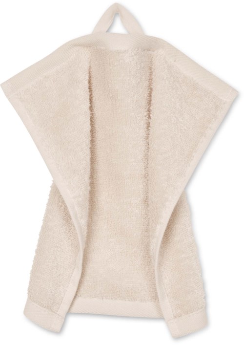 A beige towel with a hood and two front vents, looks soft and cozy.