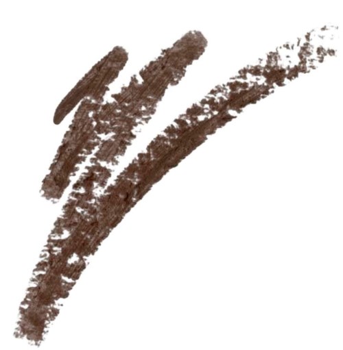 Tre breda, böjda bruna streck på en vit bakgrund, som liknar grova, texturerade penseldrag.