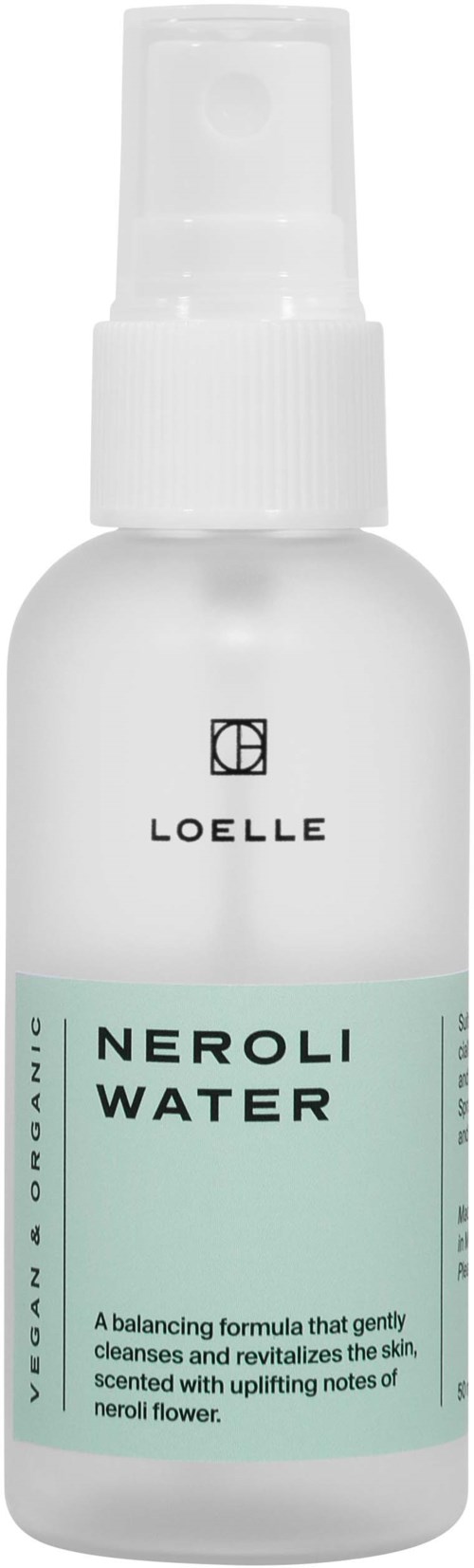 A white spray bottle labeled Neroli Water, with a minimalist design and a spray nozzle.