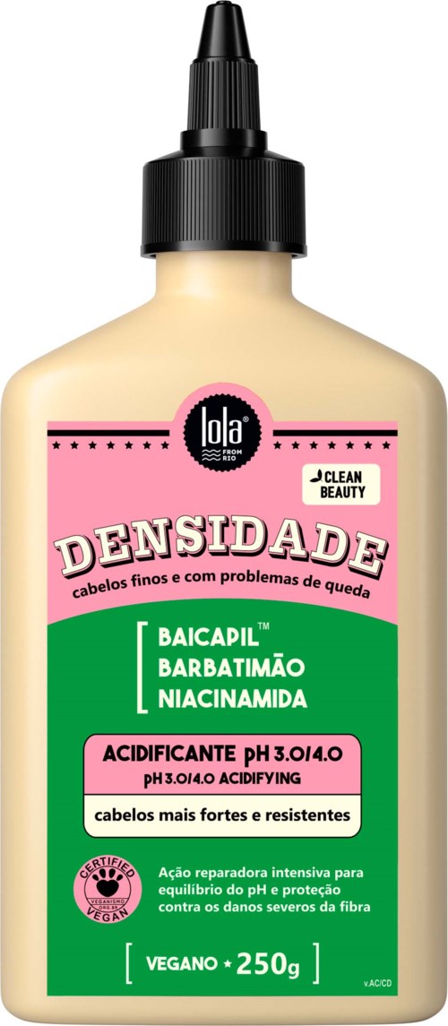 A 250g bottle of hair treatment with pink and green label, designed for fine, fragile hair with dandruff issues.