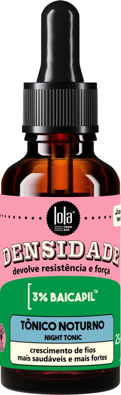 En liten brun flaska med svart droppkork, rosa och grön etikett, och fet stiltext som beskriver natttonikens fördelar.