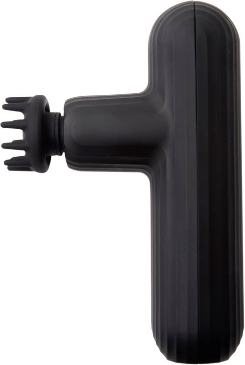 A black plastic device with a long side and a small spiked attachment on one end.