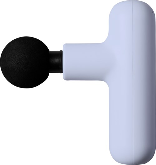 A white device with a black spherical head, possibly a massage tool or handheld massager.