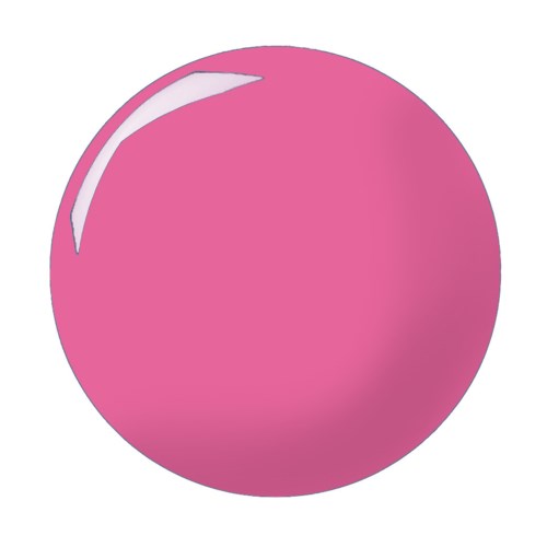 En stor rosa klot med en glänsande vit reflektion högst upp till vänster.
