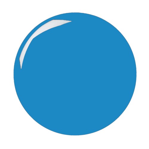 En blå cirkel med en glänsande vit reflektion upptill till vänster. Inga andra element eller text finns.