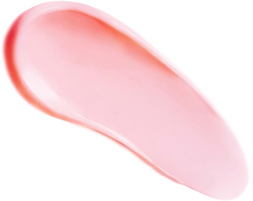 A pink, curved, soft object with a smooth surface, resembling a candy or a petal.