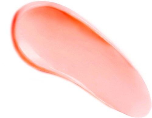 A peach-colored, teardrop-shaped, smooth object on a white background.