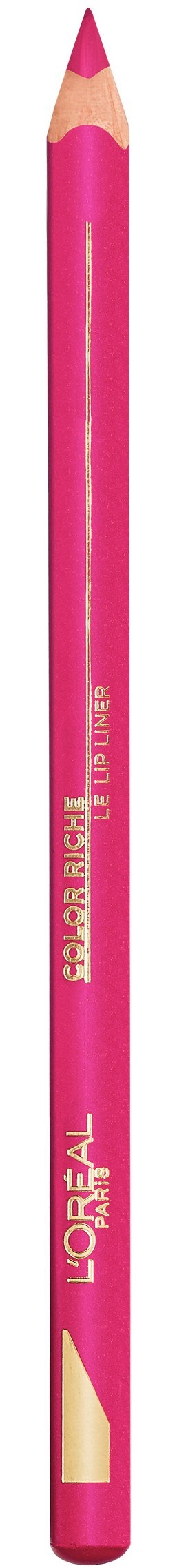 En rosa penna med beige spets, märkt L'Oréal, avsedd för makeup eller skönhetsanvändning.