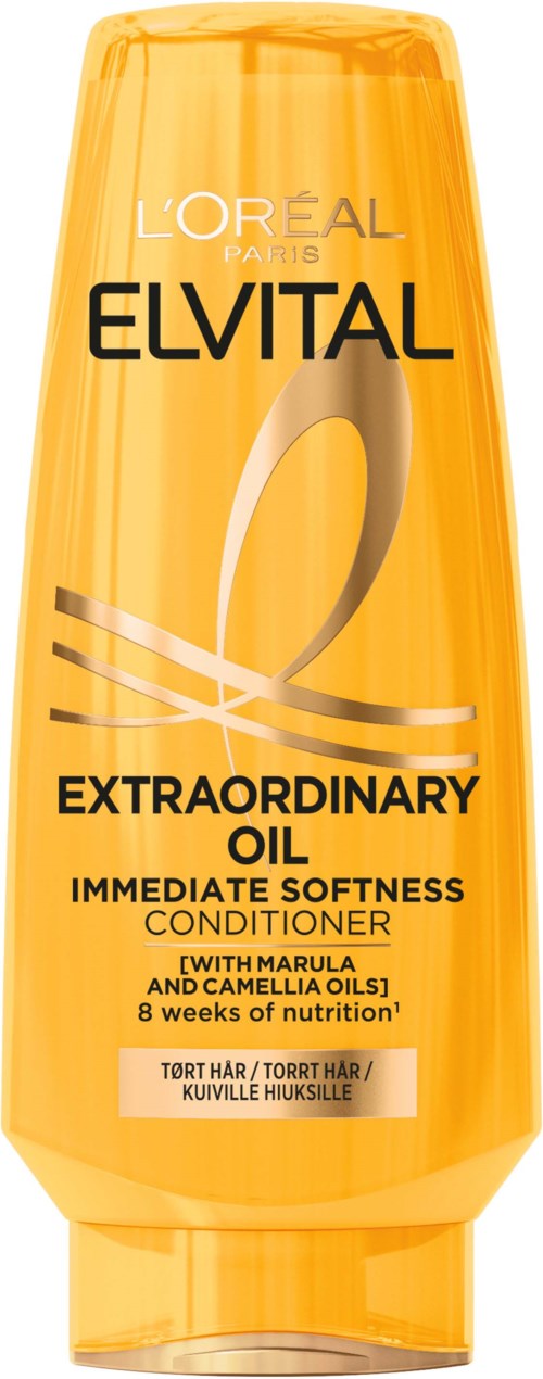 L'Oréal Paris Elvital Extraordinary Oil Hoitoaine marula- ja kameliaöljyllä pehmeään hiukseen. 8 viikkoa ravintoa.