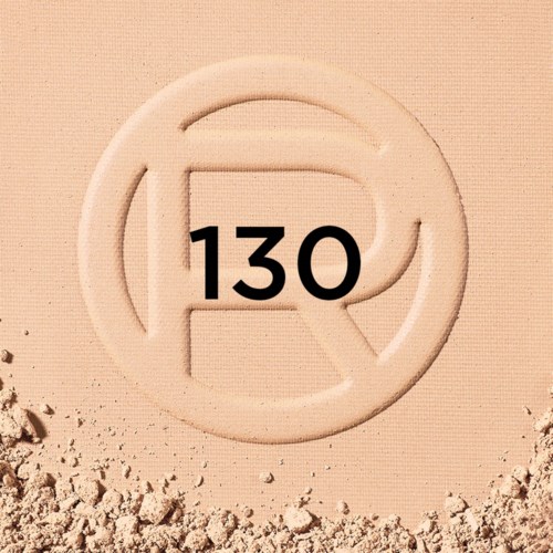 Ein runder Logo mit der Zahl 130 und stilisierten Linien, auf einem beigen Hintergrund mit Sand.