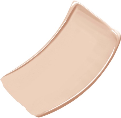 En rektangulär beige sminkerborste med rundade kanter och en slät yta.