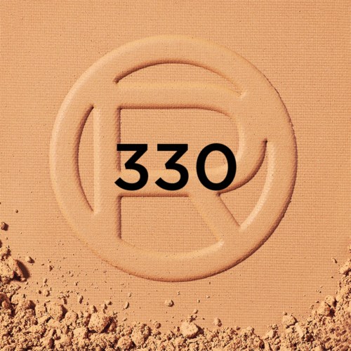 Ein runder Stempel mit der Zahl 330 in der Mitte, auf einer sandigen Oberfläche.