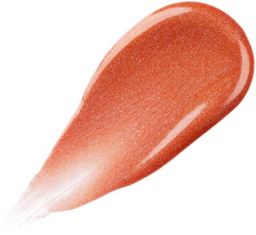 Een rood-oranje make-up- of cosmeticaproduct met een gladde, ronde vorm en een glanzend oppervlak.