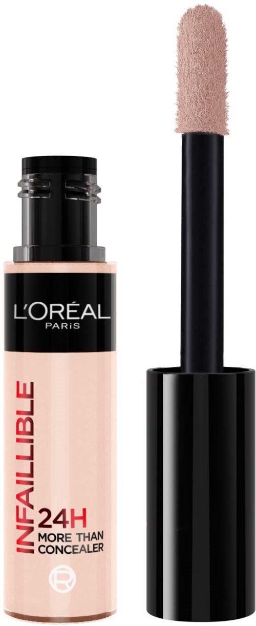 L'Oréal Infallible Concealer-Flasche mit Applikatorstift und Schwammkopf.