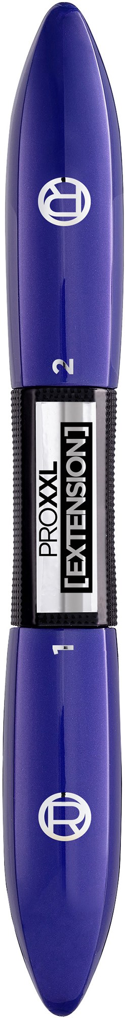 Ein doppelseitiger blauer Korrekturstift mit weißem Etikett und schwarzem Text, bezeichnet als 'Lexition' und 'Proxx XXL Extension.'