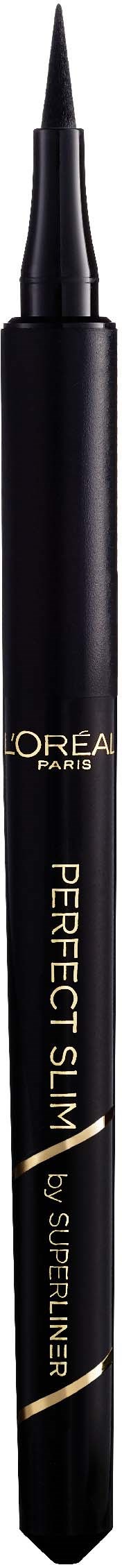 En svart ögonpennan märkt 'Perfect Slim' från L'Oreal Paris, med spets för exakt applicering.