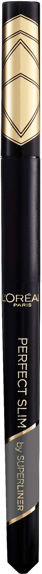 En svart brynpennor med guldaccenter och varumärket L'Oreal Paris på.