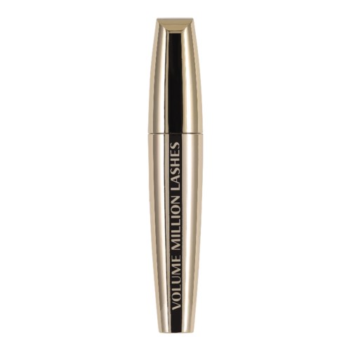 Det här är ett tub med mascara märkt med "VOLUME MILLION LASHES" i fet stil.