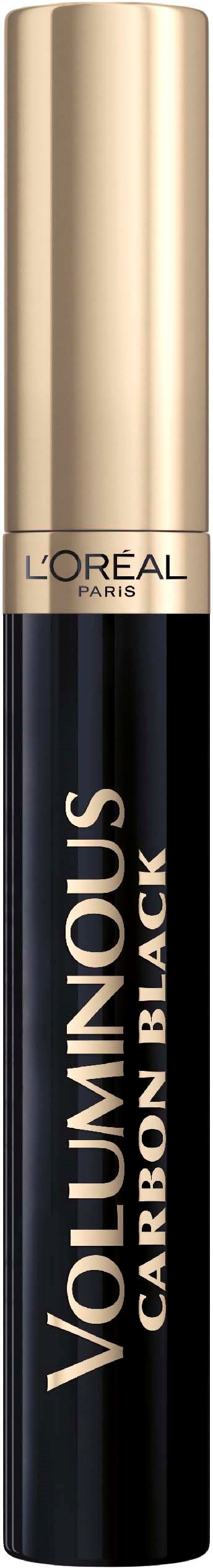 L'Oréalin musta ja kultainen ripsiväritankki, jossa lukee 'Voluminous Carbon Black'.