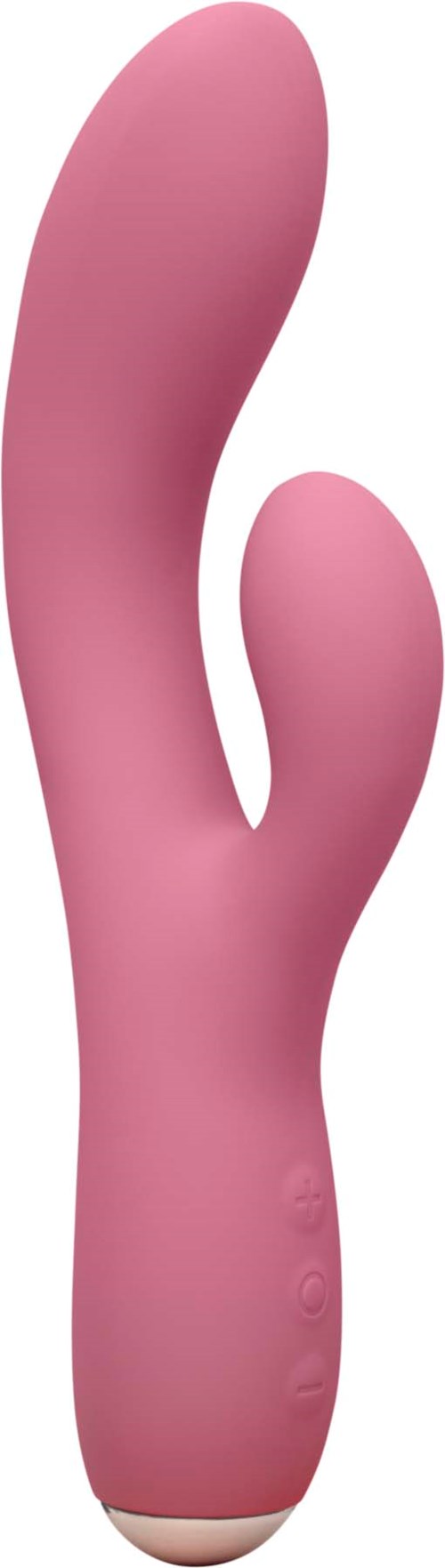 Rosa, gebogener Sextoy mit Tasten, für Lust, glatte Oberfläche und ergonomische Form.