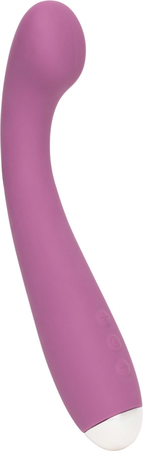 Ein pinkes, gebogenes, glattes Objekt mit abgerundeter Spitze, möglicherweise ein Pflege- oder Massagegerät.