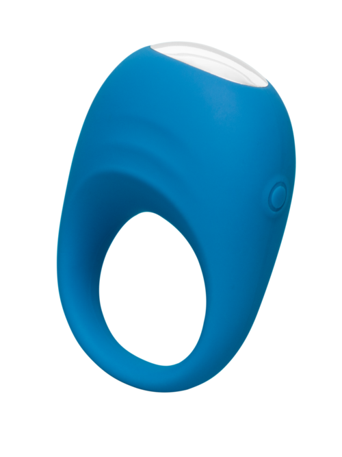 Blauer Ring mit weißem oberen Teil, sieht aus wie ein Virtual-Reality- oder Gaming-Gerät.