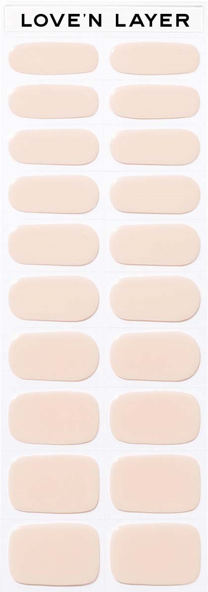A strip of beige nail stickers labeled "LOVE'N LAYER" at the top.