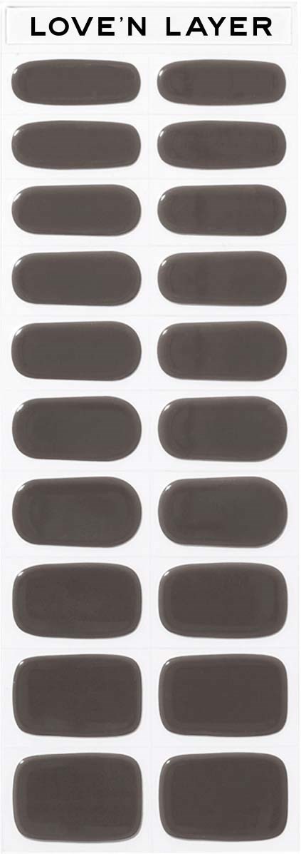 A sticker sheet titled "Love'n Layer" with multiple black oval shapes arranged in two columns.