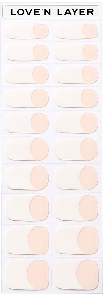 A display of adhesive bandages with different sizes and shades of skin tone, labeled 'LOVE'N LAYER' at the top.