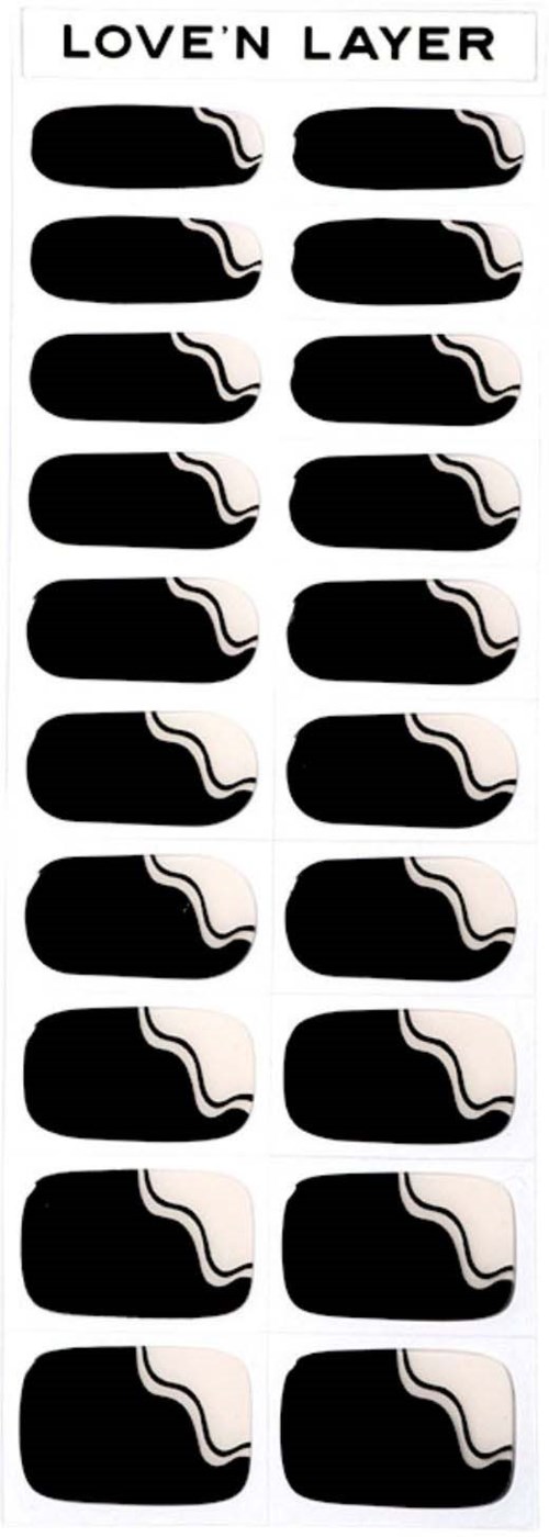 Column of black and white shapes with a wave design, titled "LOVE'N LAYER" at the top.