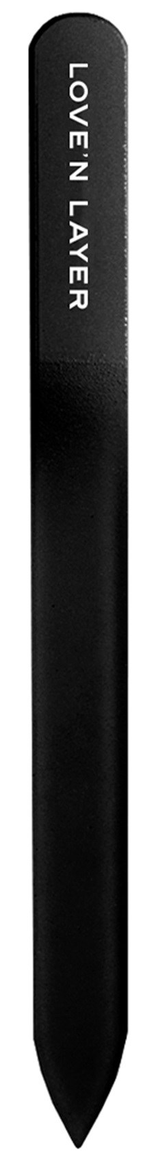 A black stylus pen with the words "LOVELY N LAYER" written on it, shaped like a small stick with a pointed tip.