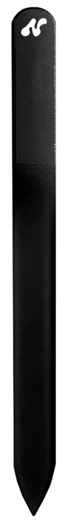 A black stylus with a logo at the top, long and thin, with a rounded tip for touchscreen devices.